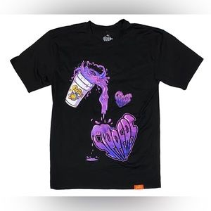NEW Capn On Melrose Puffers & Sippers Purple Lean T Shirt Sz M Black Double Cup